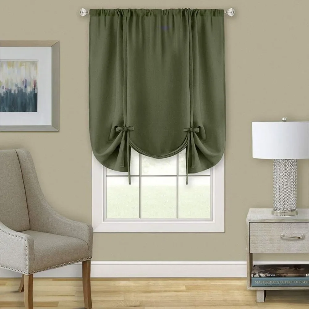 Achim Home Furnishings, Grey Darcy Window Curtain Tie Up Shade, 58